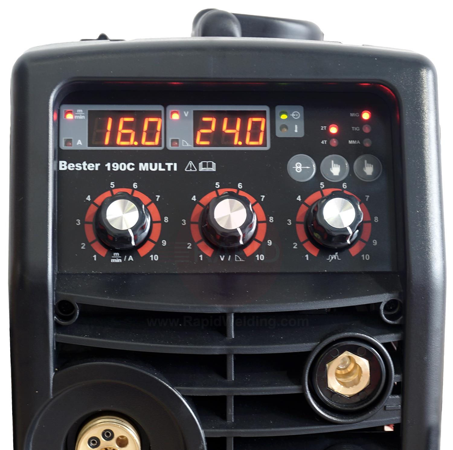 B18259-1MP  Lincoln Bester 190C Multi Process Inverter Welder Package, with MIG/TIG Torches & MMA Leads - 240v